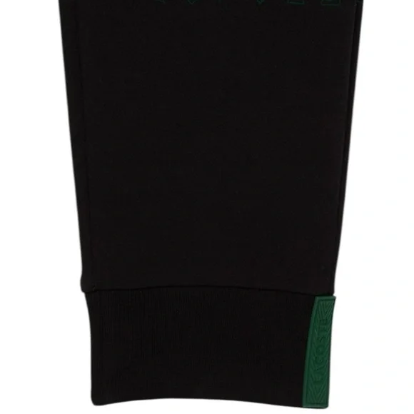 NWT Lacoste Womens Organic Cotton Jogger Sweatpants Black/Green Detail Orig $160 - Picture 8 of 16